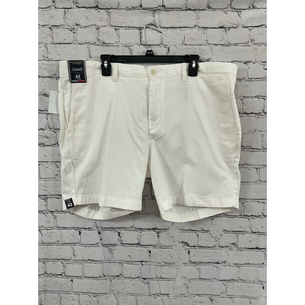 Roundtree And Yorke‎ Men's Classic Fit White Golf Shorts Size 42